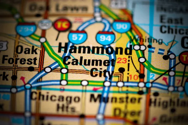 Calument City Illinois Stati Uniti Una Mappa — Foto Stock