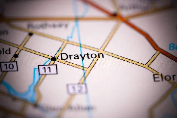Drayton Kanada Haritada — Stok fotoğraf