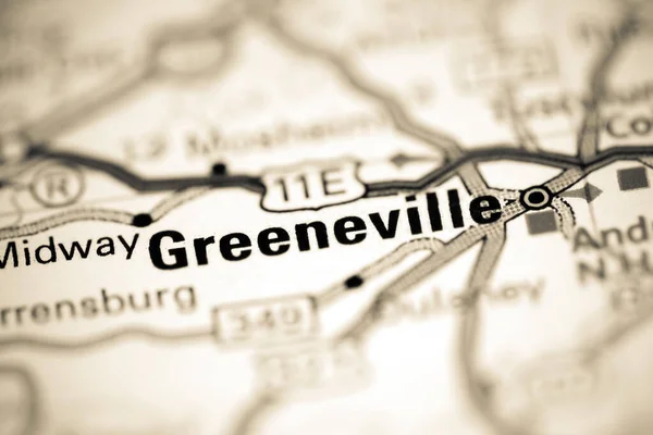 Greenville Tennessee Eua Sobre Mapa Geografia — Fotografia de Stock