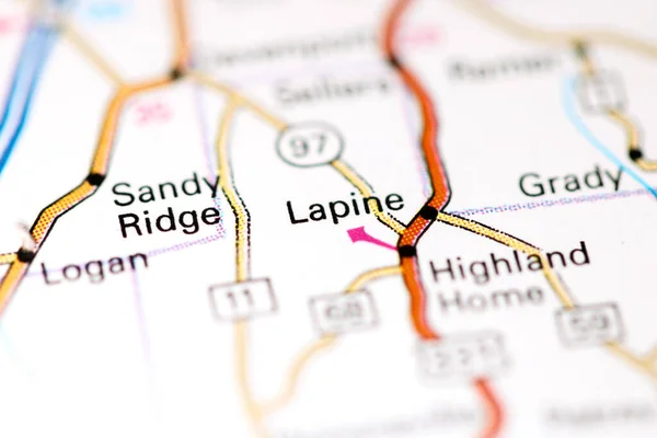 Lapine Alabama Eua Sobre Mapa — Fotografia de Stock