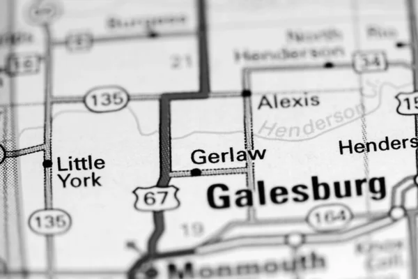 Gerlaw Illinois Eeuu Mapa — Foto de Stock