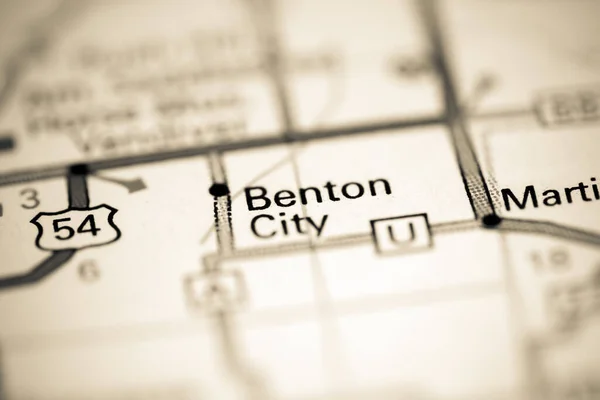 Benton City Missouri Eua Sobre Mapa Geografia — Fotografia de Stock