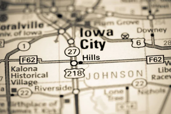 Hills Iowa Stati Uniti Una Mappa — Foto Stock