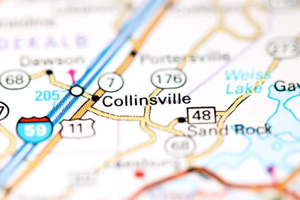 Collinsville Alabama Usa Mapě — Stock fotografie