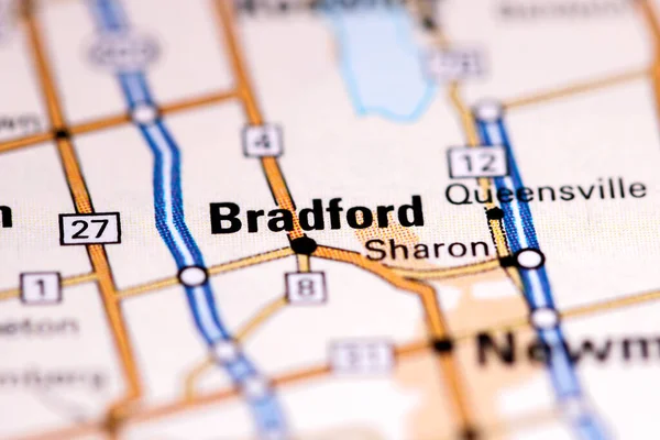 Bradford Kanada Haritada — Stok fotoğraf