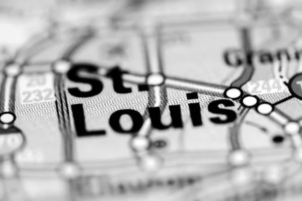 Louis Missouri Eua Sobre Mapa Geografia — Fotografia de Stock
