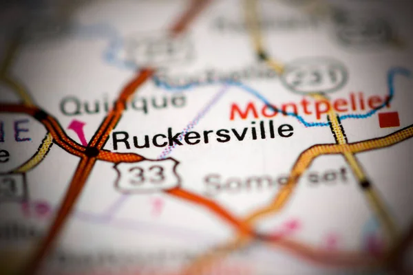 Ruckersville Virginia Eua Sobre Mapa Geografia — Fotografia de Stock