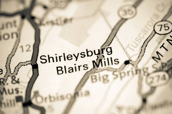 Shirleysburg Pennsylvania Eeuu Mapa — Foto de Stock