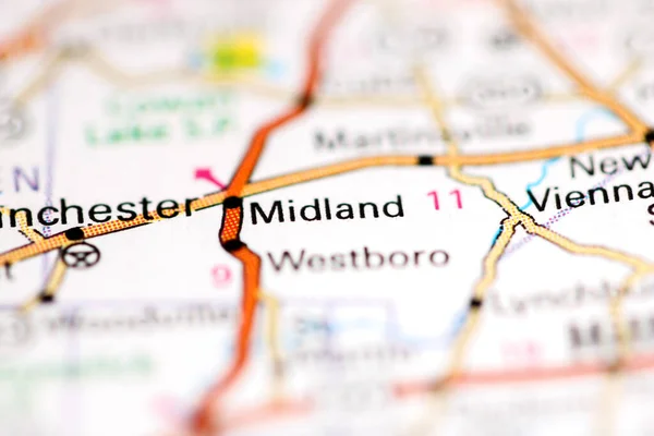 Midlan Ohio Eeuu Mapa Geográfico — Foto de Stock