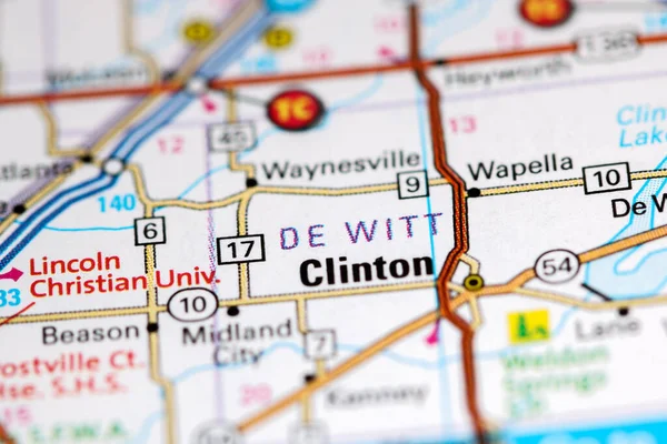 De Witt. Illinois. USA on a map