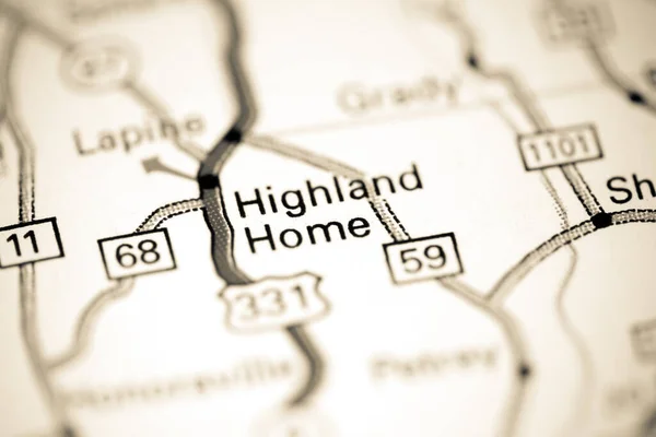Highland Home Alabama Eua Sobre Mapa — Fotografia de Stock