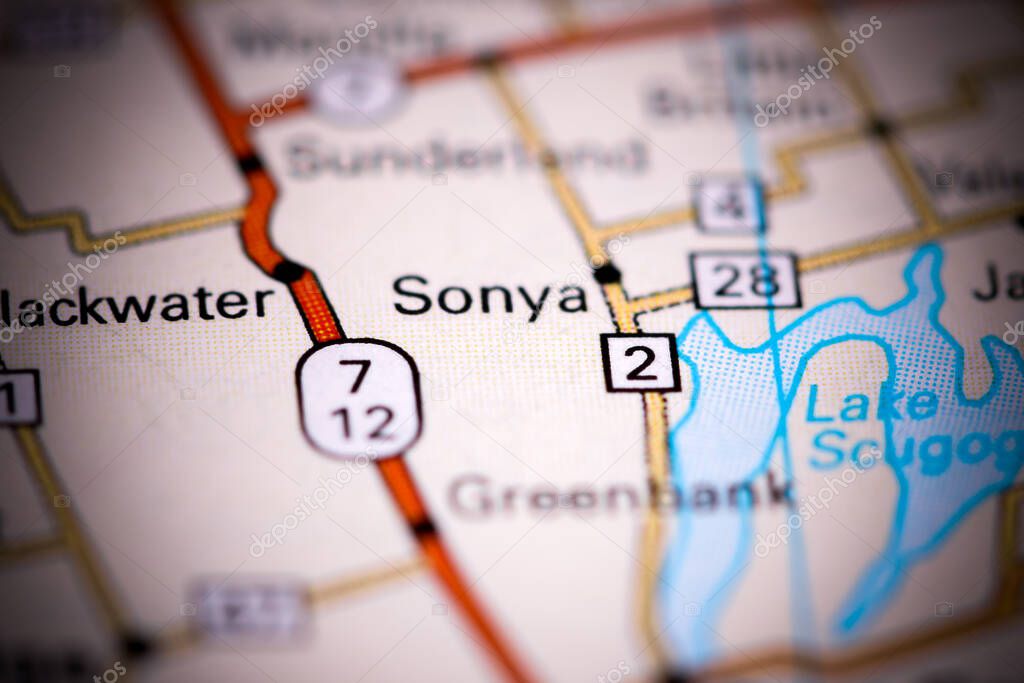 Sonya. Canada on a map
