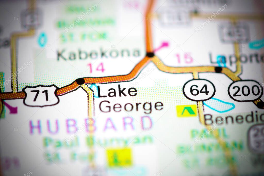 Lake George. Minnesota. USA on a map