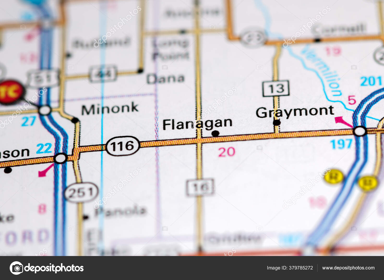 Flanagan Illinois Usa Map — Stock Photo © aliceinwonderland2020 379785272