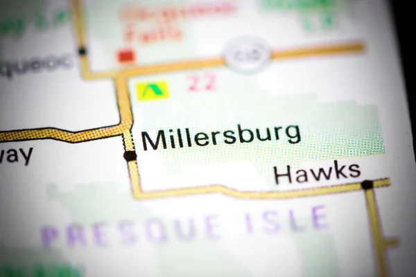 Millersburg Michigan Eeuu Mapa — Foto de Stock