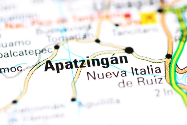 Apatzingan. Mexico on a map