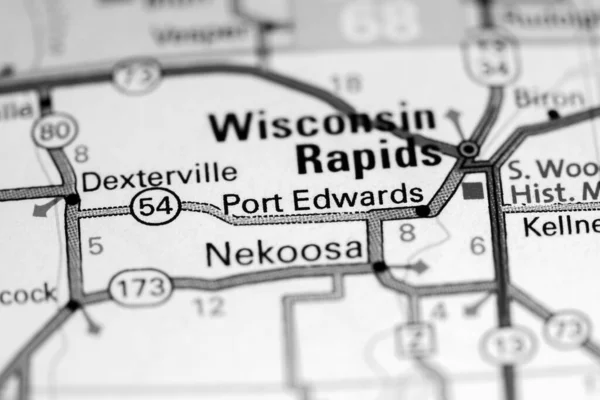 Port Edwards Det Wisconsin Usa Karta — Stockfoto