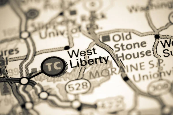 West Liberty. Pennsylvania. USA on a map
