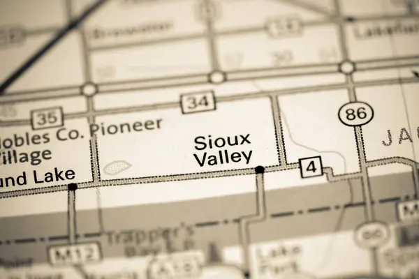 Sioux Valley Minnesota Stati Uniti Una Mappa — Foto Stock