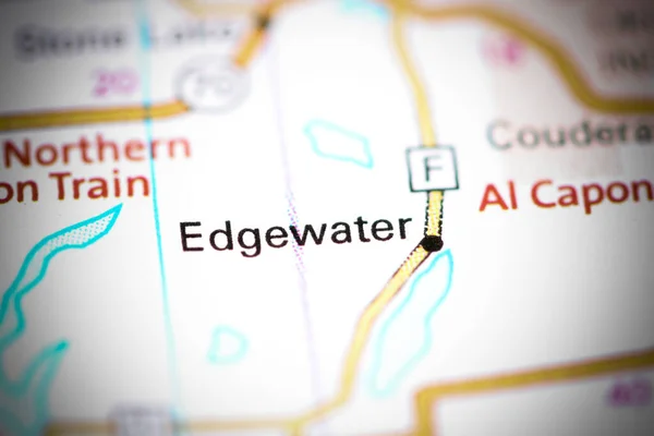 Met Edgewater Wisconsin Usa Een Kaart — Stockfoto