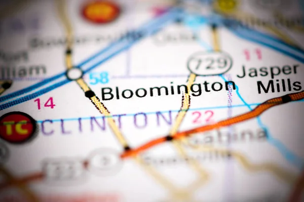 Bloomington Ohio Stati Uniti Una Mappa Geografica — Foto Stock