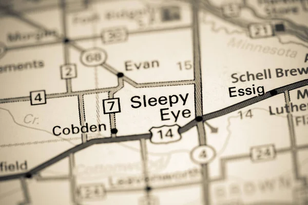 Sleepy Eye. Minnesota. USA on a map