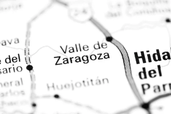 Valle Zaragoza México Sobre Mapa — Fotografia de Stock