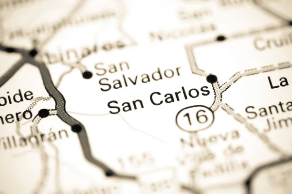 San Carlos. Mexico on a map