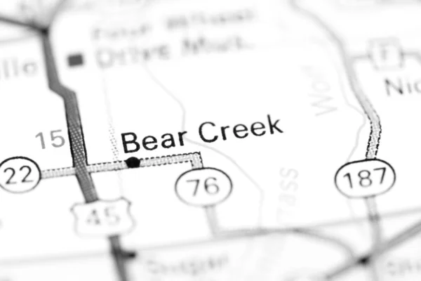 熊溪威斯康星州地图上的美国 — 图库照片