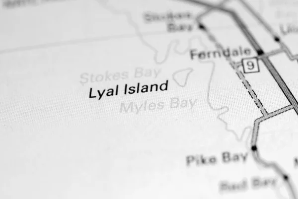 Myles Bay Canadá Sobre Mapa — Fotografia de Stock