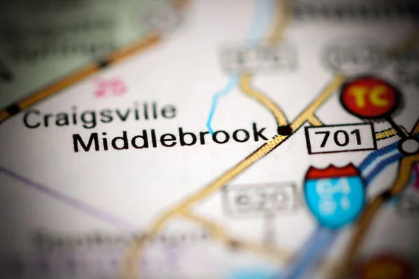 Middlebrook Virginia Abd Coğrafya Haritasında — Stok fotoğraf