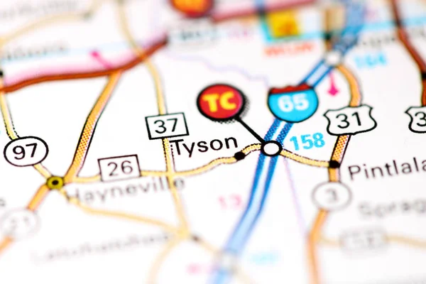 Tyson Alabama Eeuu Mapa —  Fotos de Stock