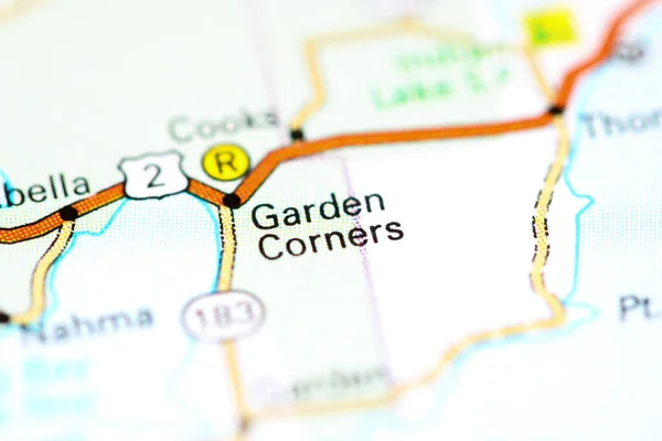 Garden Corners Michigan Eua Sobre Mapa — Fotografia de Stock