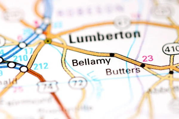 Bellamy Carolina Del Norte Eeuu Mapa — Foto de Stock