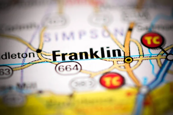 Franklin Kentucky Eeuu Mapa Geográfico —  Fotos de Stock