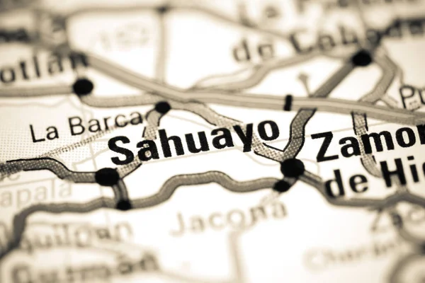 Sahuayo. Mexico on a map