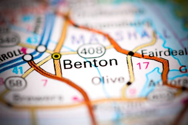 Benton Kentucky Abd Coğrafya Haritasında — Stok fotoğraf