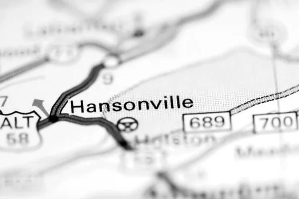 Hansonville Ben Virginiában Usa Egy Földrajzi Térképen — Stock Fotó