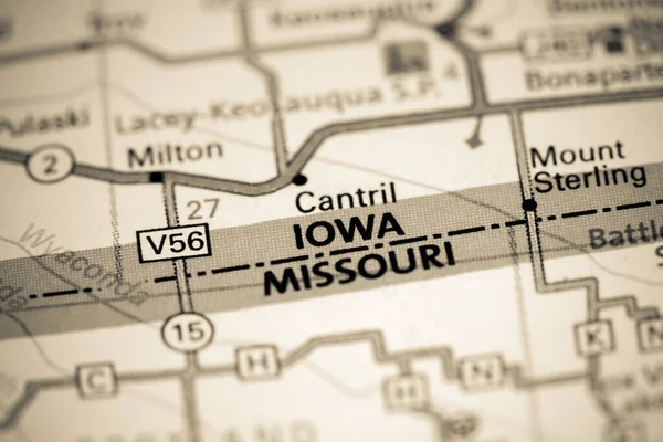 Iowa Iowa Stati Uniti Una Mappa — Foto Stock