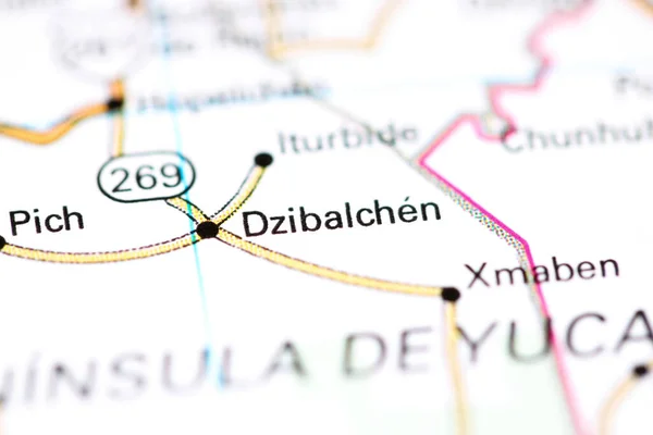 Dzibalchen. Mexico on a map