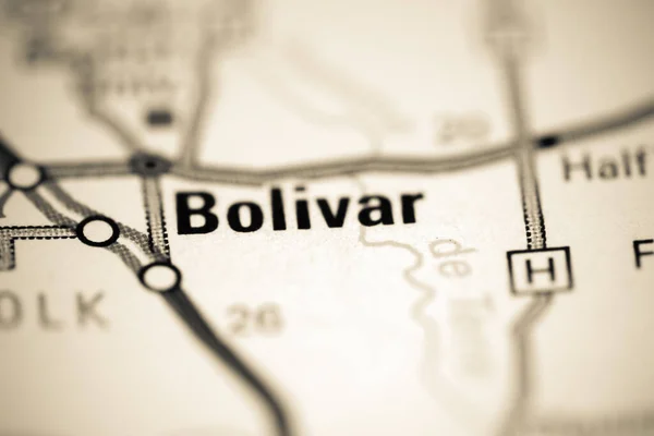 Bolívar Misuri Eeuu Mapa Geográfico — Foto de Stock