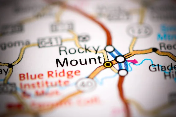 Rocky Mount. Virginia. USA on a geography map