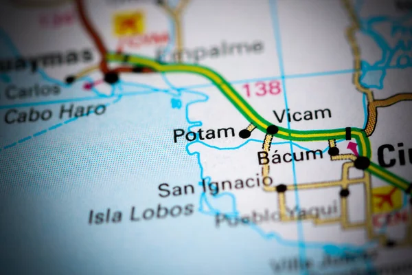 Potam. Mexico on a map