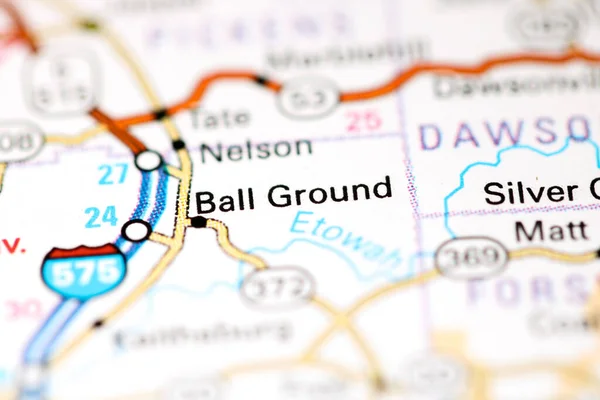 Ball Ground Georgien Usa Auf Einer Karte — Stockfoto