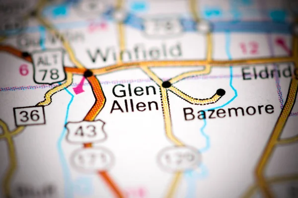 Glen Allen Alabama Abd Haritada — Stok fotoğraf