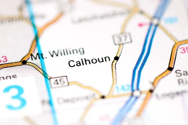 Calhoun Alabama Usa Auf Einer Karte — Stockfoto
