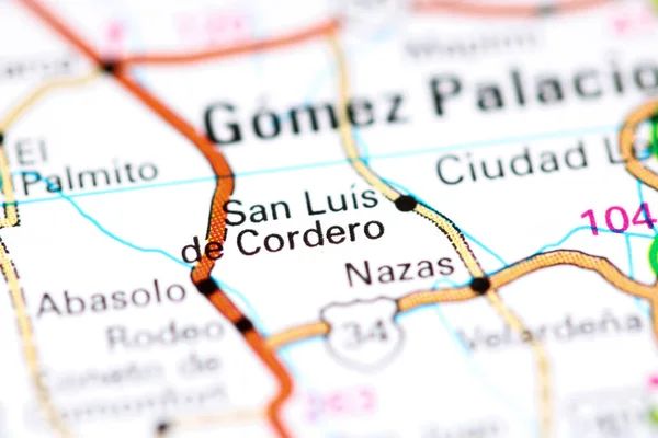 San Luis Cordero México Sobre Mapa — Fotografia de Stock