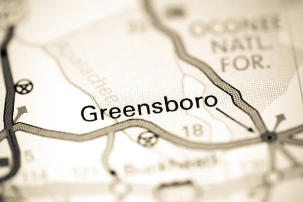 Greensboro Georgia Eeuu Mapa — Foto de Stock