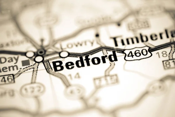 Bedford Virginia Eua Sobre Mapa Geografia — Fotografia de Stock