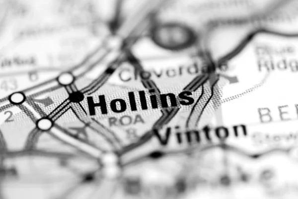 Холлинс Вирджиния Сша Географической Карте — стоковое фото